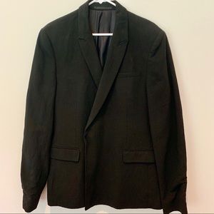 All Saints Black Blazer with Hidden Buttons